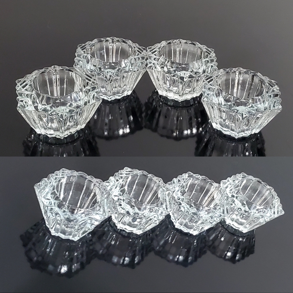 5pc "Prism" Crystal (4) Votive Holders & (1) 6" Crystal Bowl/Pillar🕯 Holder - Picture 16 of 16